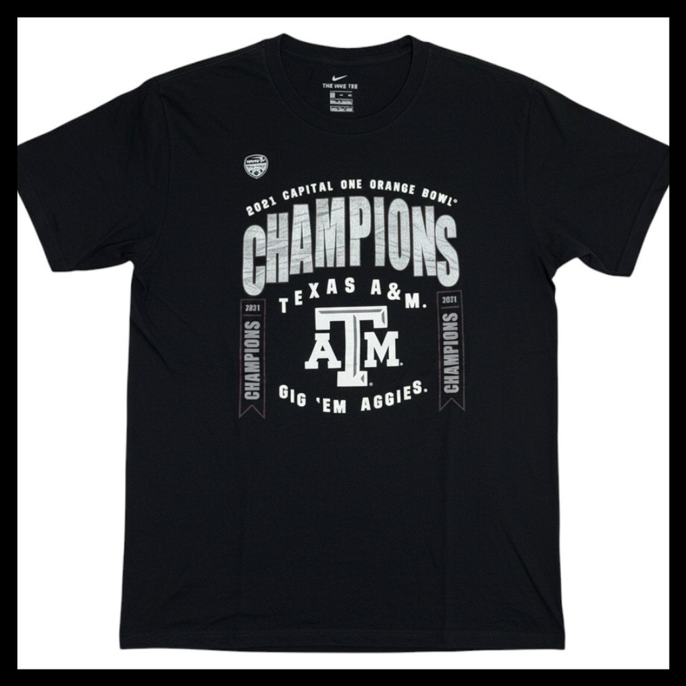 Nike Texas A&M Aggies 2021 Orange Bowl Champions T-Shirt Black XXL